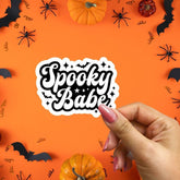 spooky babe spooky season halloween sticker halloween gift halloween ghost womens halloween cute ghost sticker laptop stickers water bottle sticker halloween season art cute fall sticker halloween party laptop decals