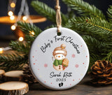 baby's first christmas, personalized bauble, ceramic ornament, first xmas keepsake, baby's first bauble, new parent gift, xmas bauble, baby holiday gift, first Christmas 2023, new baby gift, ceramic decoration, my 1st christmas, 2023 ornament