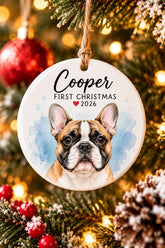 Dog Mom Christmas Gift, Personalized Dog Ornament with Name 2026, Custom Pet Christmas Ornament, Cat Mom Gift - front view
