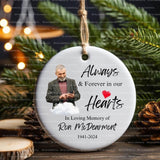 memorial ornament customized ornament custom memorial gift loss of dad gift loss of mom gift funeral ornaments gift for her christmas gift holiday home decor ceramic ornament custom loss ornament photo ornament remembrance gift