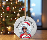Santa's sleigh queen, personalized christmas ornaments, personalized tree ornaments, xmas tree ornaments, first christmas ornament, memorial ornaments, our first christmas ornament, black ornaments, christmas keepsake ornament, 2023 ornament, 2023 holiday gift, letter ornament, black santa, black woman christmas, melanin christmas, black girl christmas, black woman christmas gift, african christmas gifts