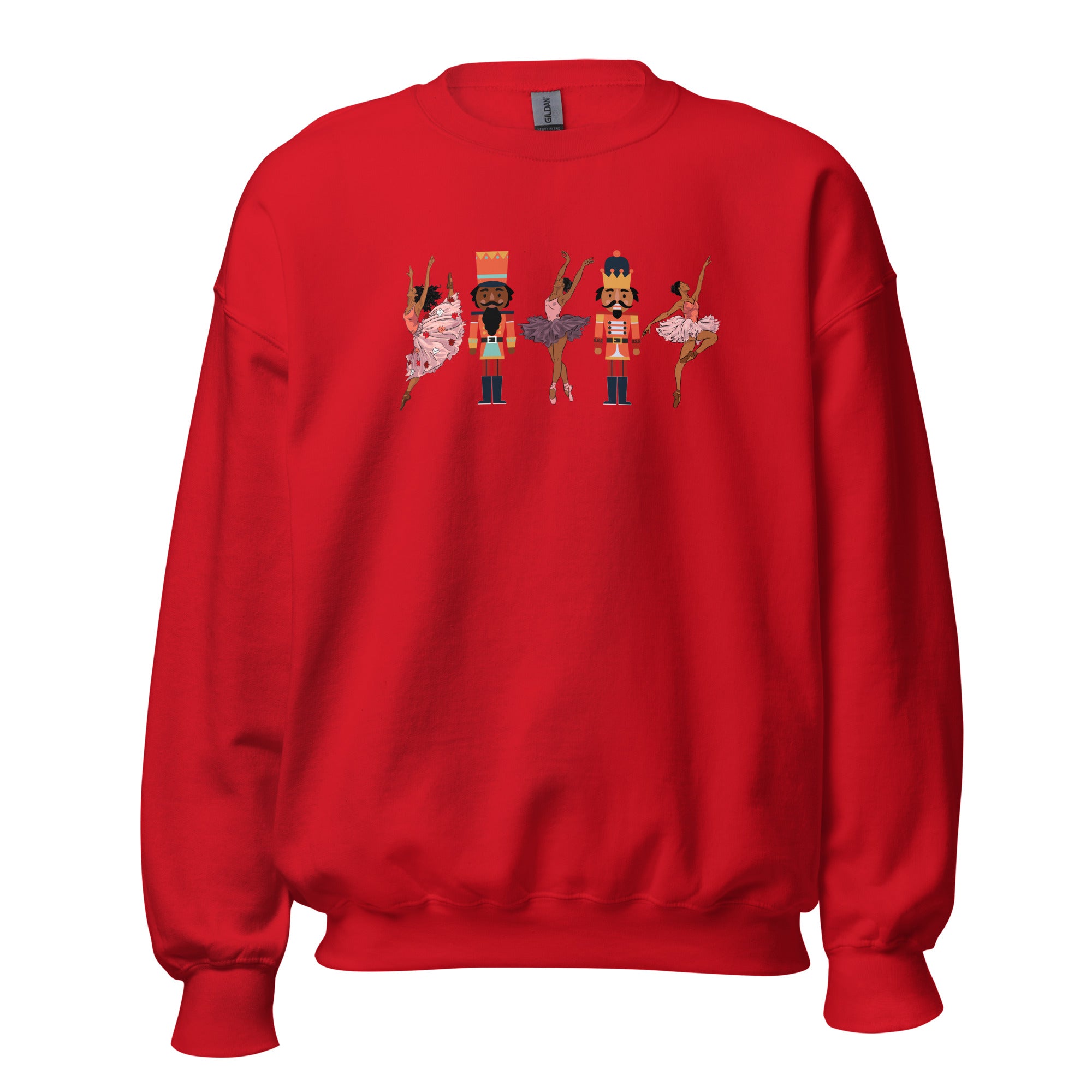 Black Ballerina Nutcracker Sweatshirt - red front view