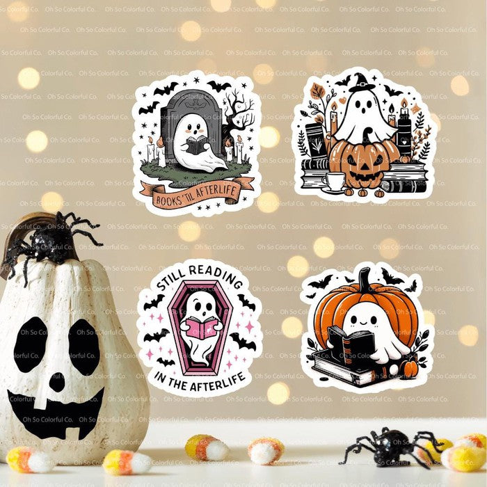 halloween ghost spooky halloween ghost sticker womens halloween halloween party halloween stickers cute ghost sticker bookish sticker retro ghost sticker book lover gift reader gift cute spooky halloween gift