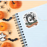 halloween ghost spooky halloween ghost sticker womens halloween halloween party halloween stickers cute ghost sticker bookish sticker retro ghost sticker book lover gift reader gift cute spooky halloween gift