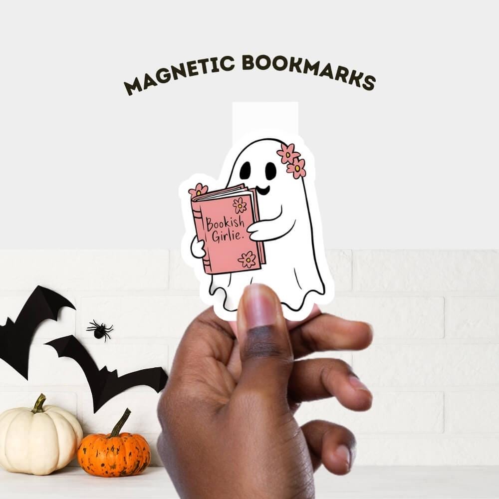 book lover gift magnetic bookmark book accessory bookish gift bookish merchandise reader gift one more chapter bookish present halloween bookmark ghost bookmark book lover gift bookish accessories laminated bookmark spooky bookmark ghost bookmark