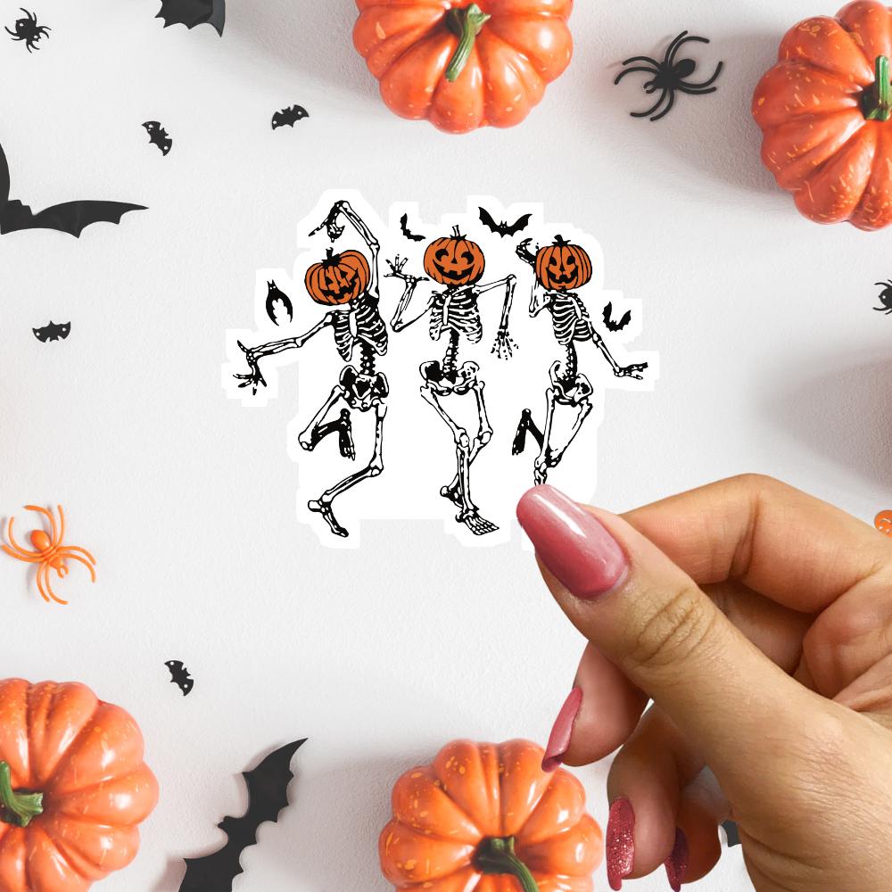 dancing skeleton vintage halloween halloween sticker fall stickers laptop decals vinyl sticker water bottle sticker halloween gift womens halloween halloween party trendy stickers spooky season spooky babe