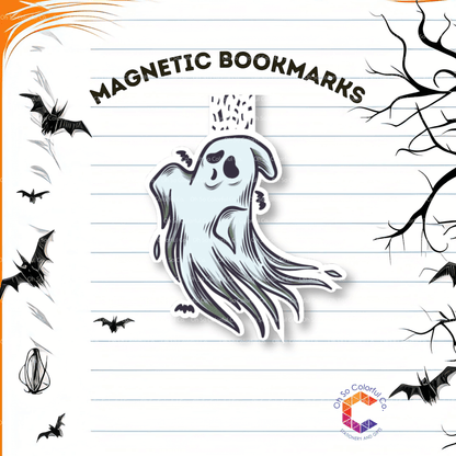 halloween ghost bookmark, book lover bookmarks, magnetic bookmark, gift for readers, bookstagram, booktok, bookish bookmark, bookmark set, gift for bookworms, bookish gift, book accessories, halloween bookish gift, handmade bookmark, book accessories 