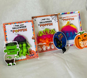 Halloween Kids Party Favor Gift, Classroom Treat Favor Goody Bag, Pop-it Keychain for Classroom, Trunk or Treat, NonCandy Gift, SOLD IN SETS