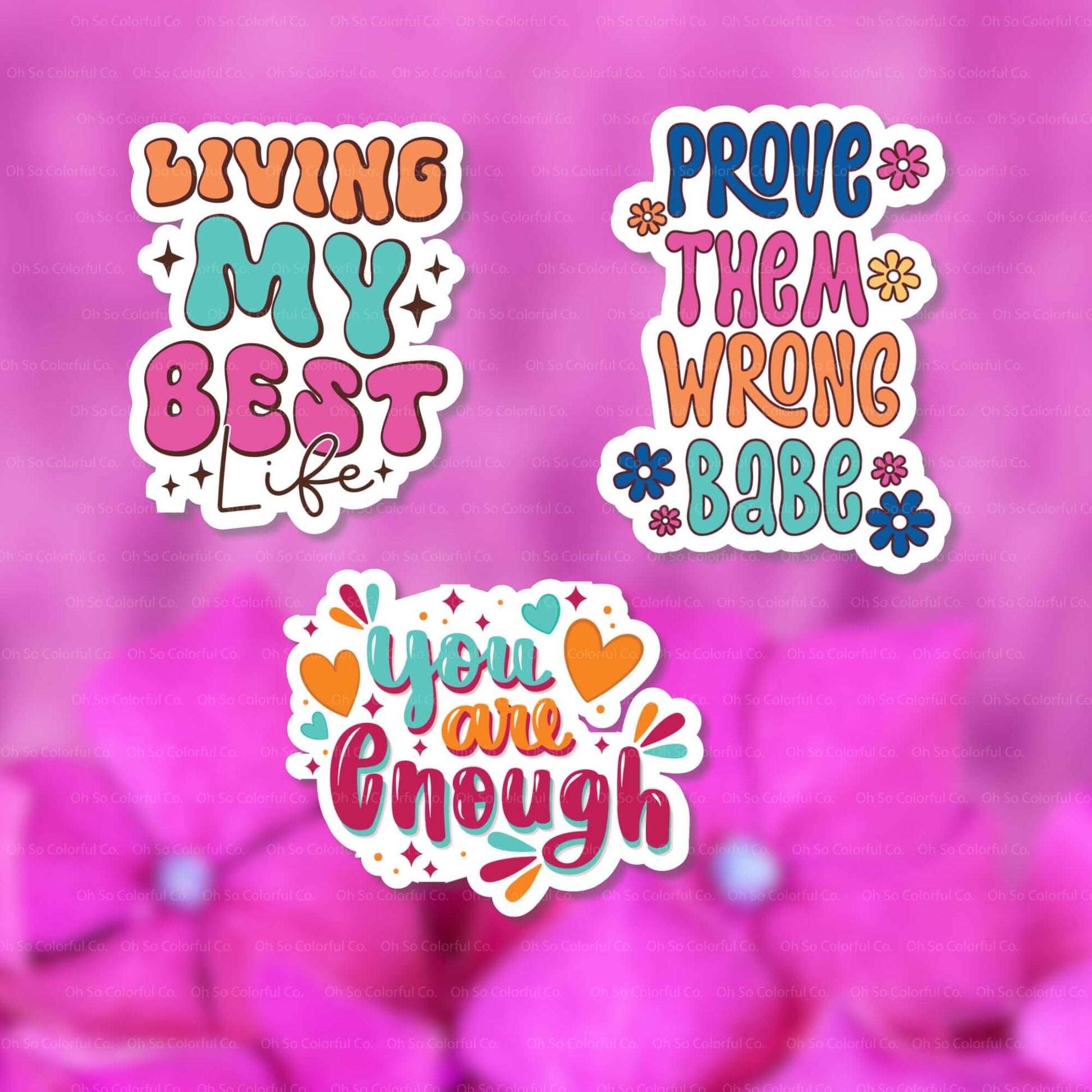 Water Bottle Stickers, Positive Stickers, Stickers Pack of 7, Vinyl Stickers,  Motivational Stickers, Stickers for Water Bottles,laptop Decal 