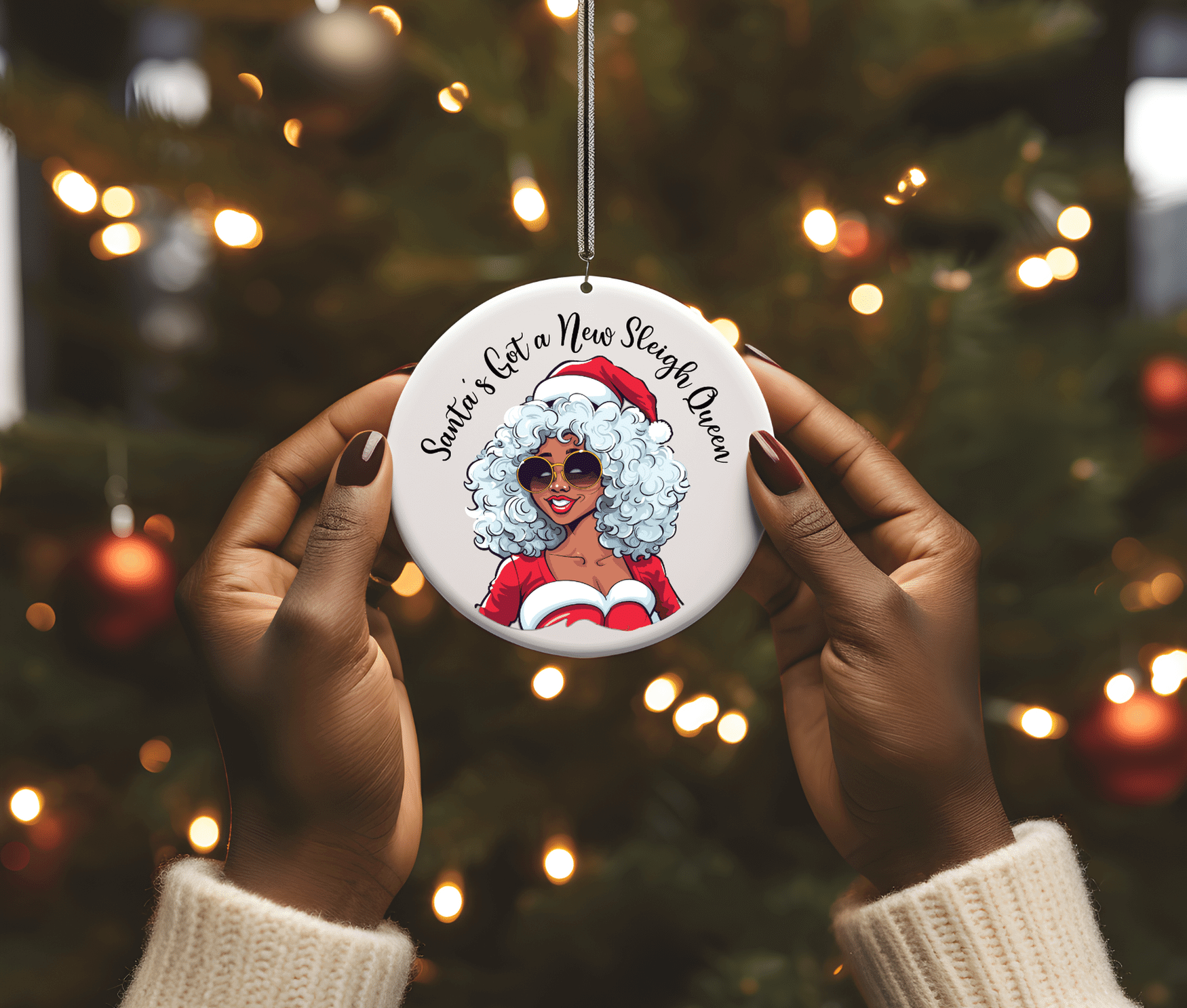 Santa's sleigh queen, personalized christmas ornaments, personalized tree ornaments, xmas tree ornaments, first christmas ornament, memorial ornaments, our first christmas ornament, black ornaments, christmas keepsake ornament, 2023 ornament, 2023 holiday gift, letter ornament, black santa, black woman christmas, melanin christmas, black girl christmas, black woman christmas gift, african christmas gifts