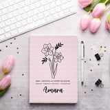 birthday gift birth flower gifts personalized journal leather gratitude journal bible study journal dream journal gift for her birthday gift gift for mom bridesmaid gift gift for wife gift for her mothers day gift gift for bestfriends