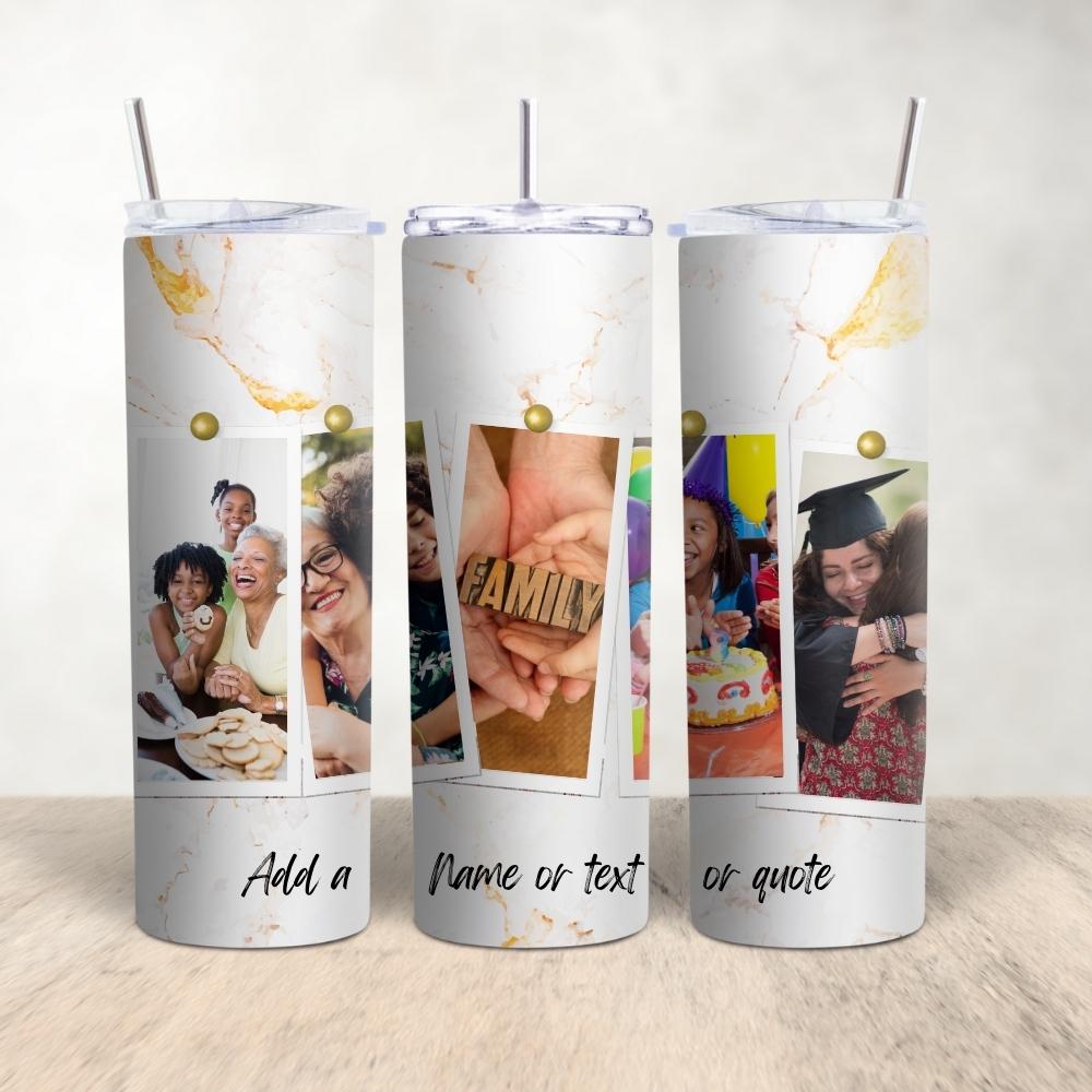 Custom Photo Collage Tumbler, Personalized Tumbler with Photos, Photo Gift for Christmas, Gift for Mom, Grandma, Bridesmaid Gift, Memorial