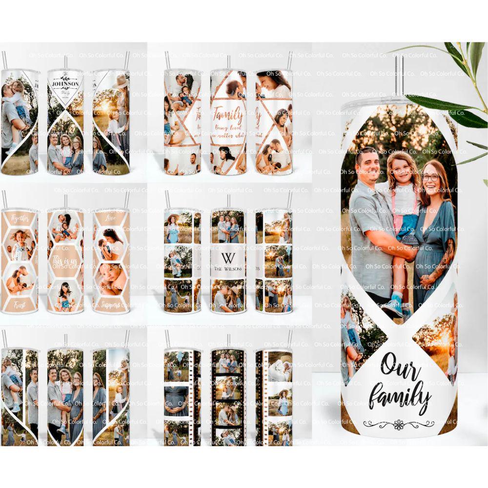 Custom Photo Collage Tumbler, Personalized Tumbler with Photos, Photo Gift for Christmas, Gift for Mom, Grandma, Bridesmaid Gift, Memorial