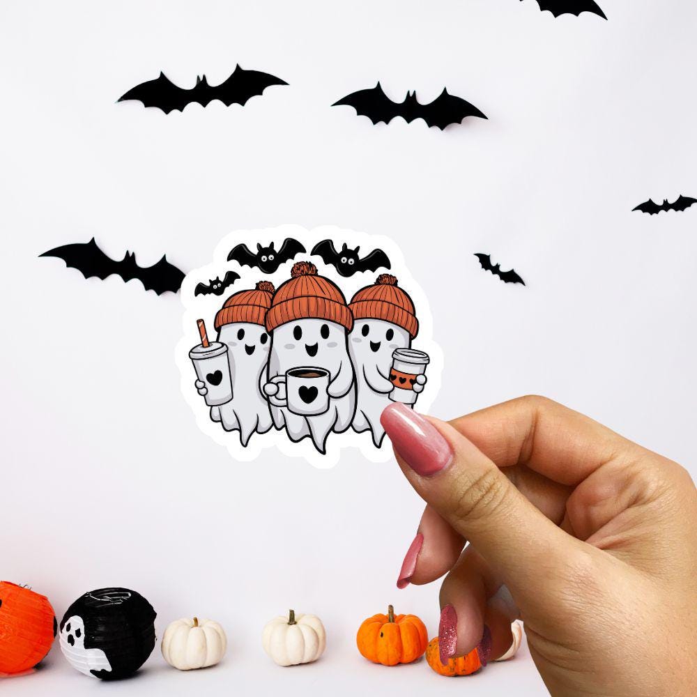 spooky babe spooky season halloween sticker halloween gift halloween ghost womens halloween cute ghost sticker laptop stickers water bottle sticker halloween season art cute fall sticker halloween party laptop decals