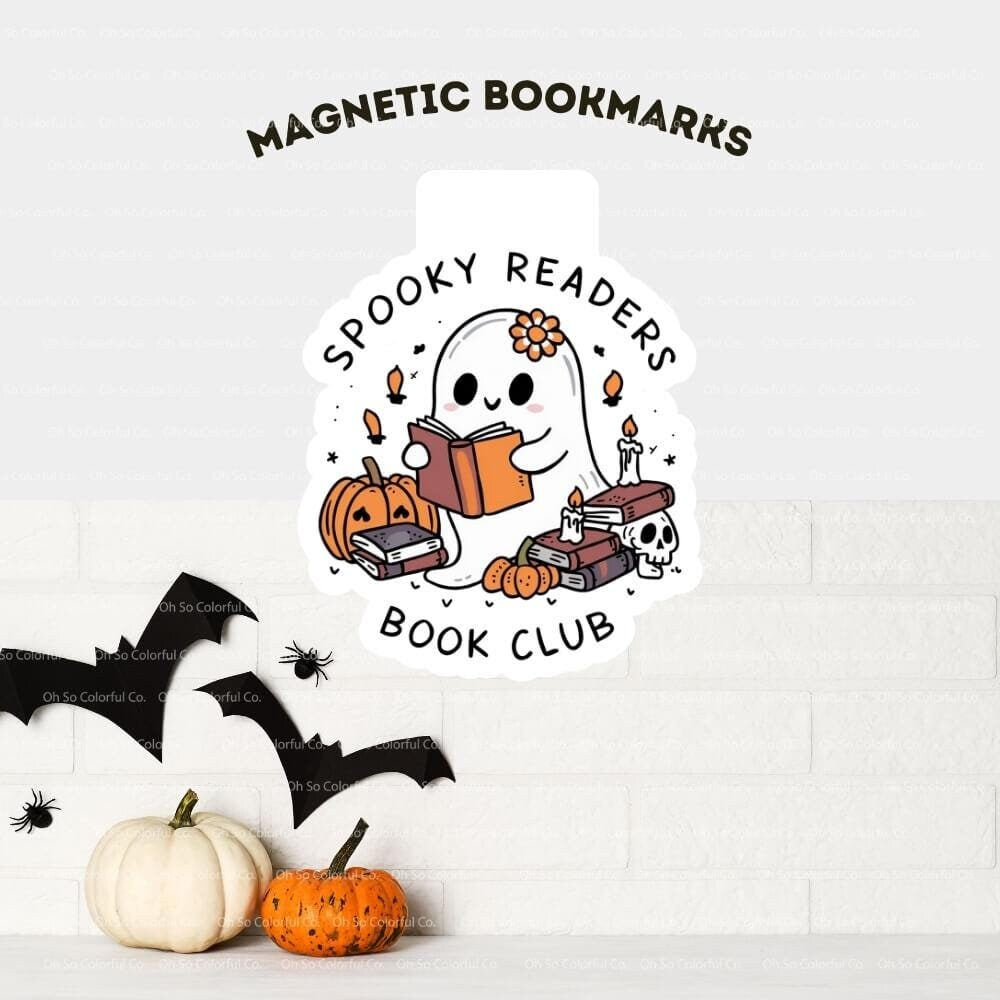 book lover gift magnetic bookmark book accessory bookish gift bookish merchandise reader gift cute spooky one more chapter bookish present halloween bookmark ghost bookmark book lover gift bookish accessories laminated bookmark spooky bookmark ghost