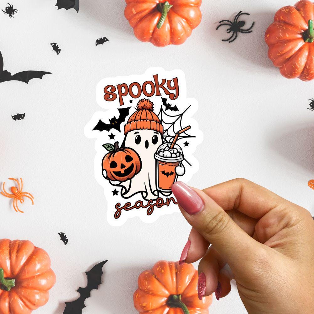 spooky babe spooky season halloween sticker halloween gift halloween ghost womens halloween cute ghost sticker laptop stickers water bottle sticker halloween season art cute fall sticker halloween party laptop decals