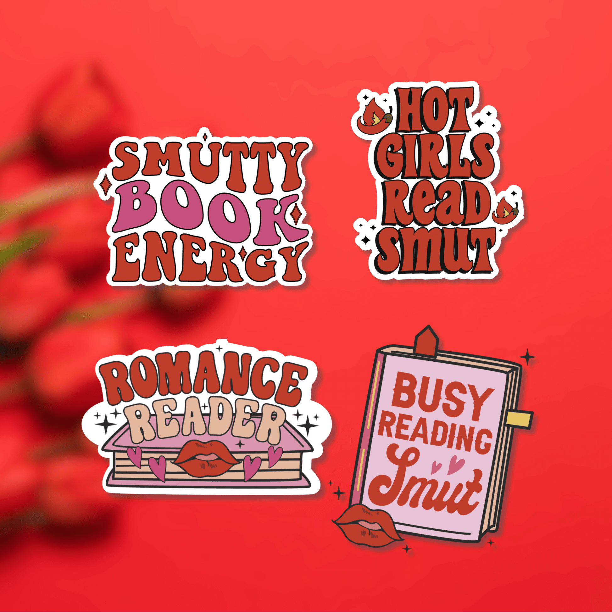 Romance & Smutty Vibes - Bookish Sticker Set - OhSoColorful Co.
