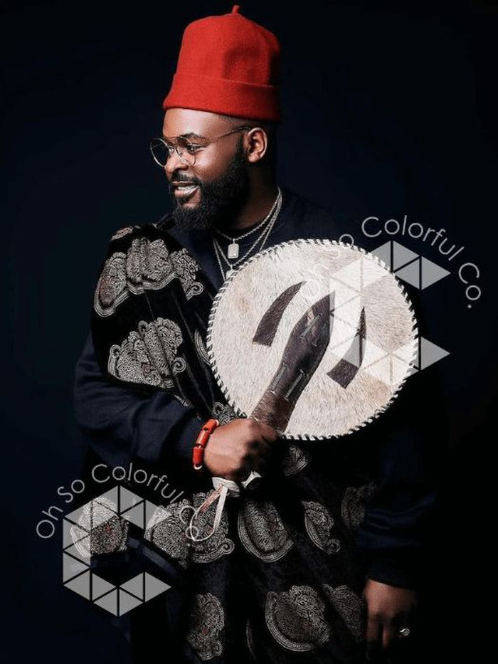 akupe nigerian igbo and edo traditional hand fan for men, African Hand Fan cow hide royalty fan nigerian wedding fan Igbo Hand Fan AKUPE nigerian igbo groom igbo wedding fan Animal Skin Hand Fan igbo edo groom igbo hand fan african groom wedding hand fan Nigerian groom african wedding gift 