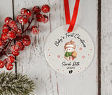 baby&#39;s first christmas, personalized bauble, ceramic ornament, first xmas keepsake, baby&#39;s first bauble, new parent gift, xmas bauble, baby holiday gift, first Christmas 2023, new baby gift, ceramic decoration, my 1st christmas, 2023 ornament