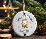 baby&#39;s first christmas, personalized bauble, ceramic ornament, first xmas keepsake, baby&#39;s first bauble, new parent gift, xmas bauble, baby holiday gift, first Christmas 2023, new baby gift, ceramic decoration, my 1st christmas, 2023 ornament