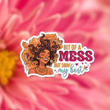 black woman stickers, melanin woman sticker, black girl stickers, afro girl stickers, labtop sticker, waterbottle sticker, journal sticker, planner sticker, tumbler sticker, bullet journal, retro sticker, inspirational sticker, positivity sticker, quote sticker, affirmation sticker, motivational sticker, Selflove sticker, aesthetic sticker