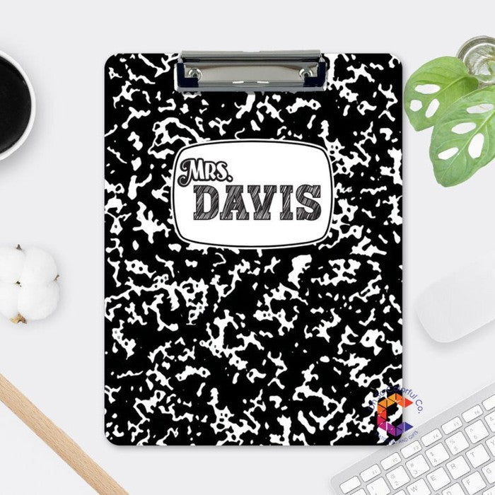 Teacher Composition Notebook Clipboard, Student gift for Teacher Appreciation, End of school year gift, Custom Clipboard, New Teacher Gift