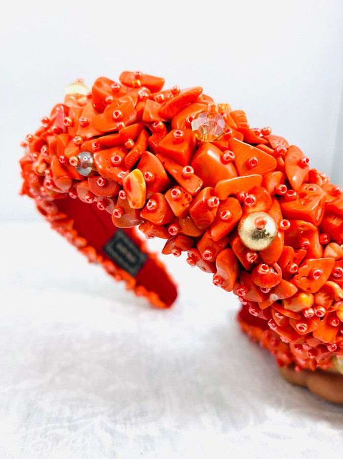 bridal headband, african bride, statement headband, beaded headband, coral headband, igba nkwu headband, igbo bride headband, benin bride headband, nigerian wedding headband, beaded headband, wedding headband, bridal headband, embellished headband, hair accessories, african bride headband, african headband, bridesmaid headband, luxury headband, jeweled headband, gem headband, mother gifts, coral headband 