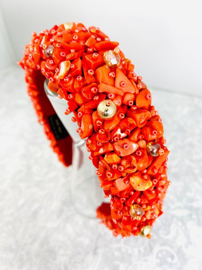 bridal headband, african bride, statement headband, beaded headband, coral headband, igba nkwu headband, igbo bride headband, benin bride headband, nigerian wedding headband, beaded headband, wedding headband, bridal headband, embellished headband, hair accessories, african bride headband, african headband, bridesmaid headband, luxury headband, jeweled headband, gem headband, mother gifts, coral headband 