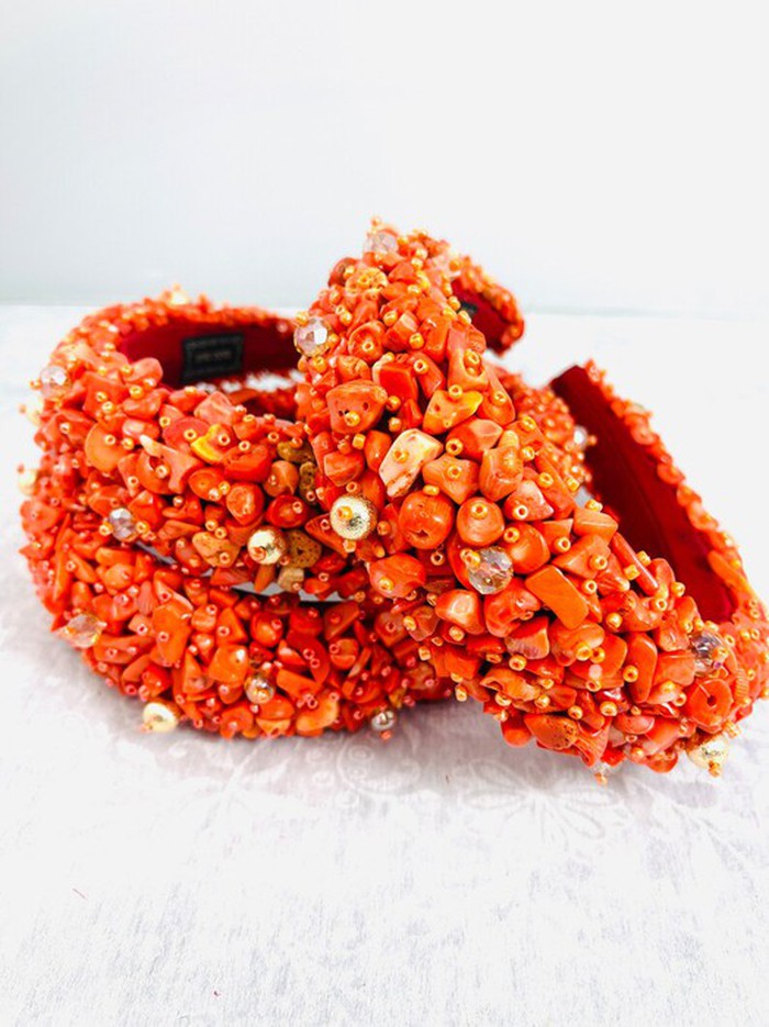 bridal headband, african bride, statement headband, beaded headband, coral headband, igba nkwu headband, igbo bride headband, benin bride headband, nigerian wedding headband, beaded headband, wedding headband, bridal headband, embellished headband, hair accessories, african bride headband, african headband, bridesmaid headband, luxury headband, jeweled headband, gem headband, mother gifts, coral headband 