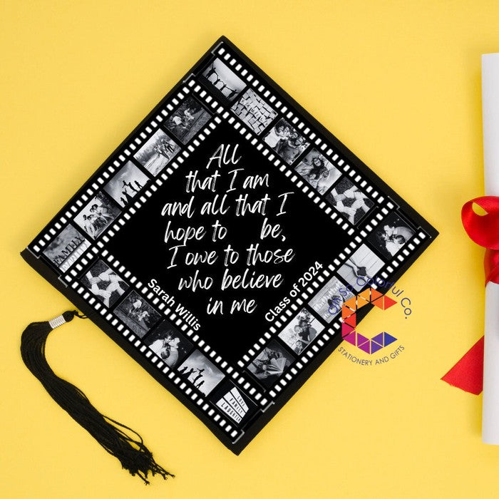 Custom Photo Graduation Cap Topper, Graduation Gift, Grad Cap Decoration, Class of 2024, Custom Grad Cap, All that I Am Graduation Cap Toppe