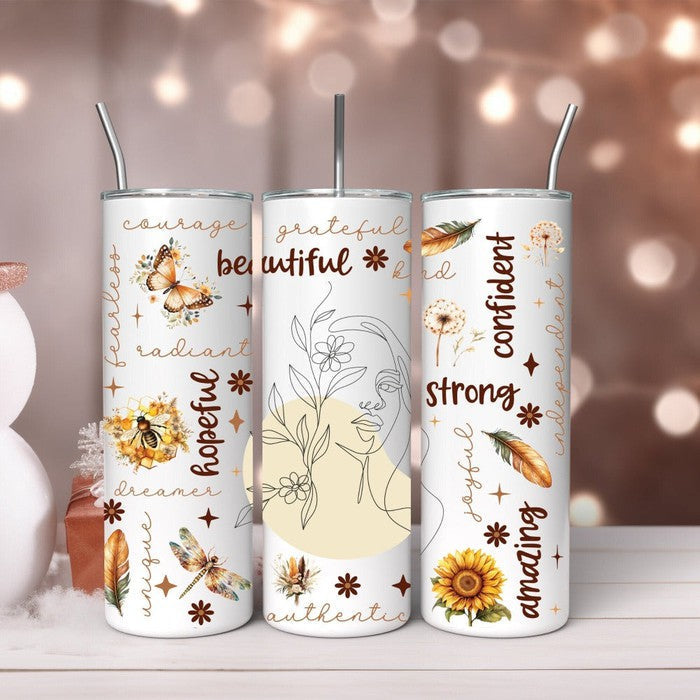 daily reminders cup motivational cup mental health cup affirmations tumbler gift for her tumbler with straw personalized tumbler daily affirmations skinny tumbler gift positive tumbler best friend gift valentines gift tumblerful gift