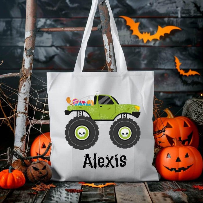 halloween treat bags trick or treat bag kids halloween bag custom candy bag personalized gift halloween gifts personalized tote candy bag for kids halloween tote bag halloween candy bag canvas halloween oogie boogie not so scary monster truck bag