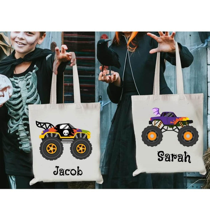 halloween treat bags trick or treat bag kids halloween bag custom candy bag personalized gift halloween gifts personalized tote candy bag for kids halloween tote bag halloween candy bag canvas halloween oogie boogie not so scary monster truck bag