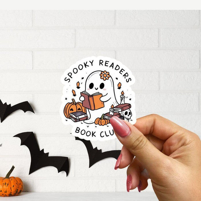 halloween gift halloween ghost halloween sticker cute ghost sticker vinyl stickers laptop stickers laptop decals kindle stickers bookish accessory book lover gift book club sticker bookish stickers booktok stickers reading ghost bookish things