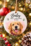 Personalized Pet Christmas Ornament, Custom Dog Cat Name Ornament 2026, Colorful Pet Lover Christmas Gift, Dog Mom Cat Mom...