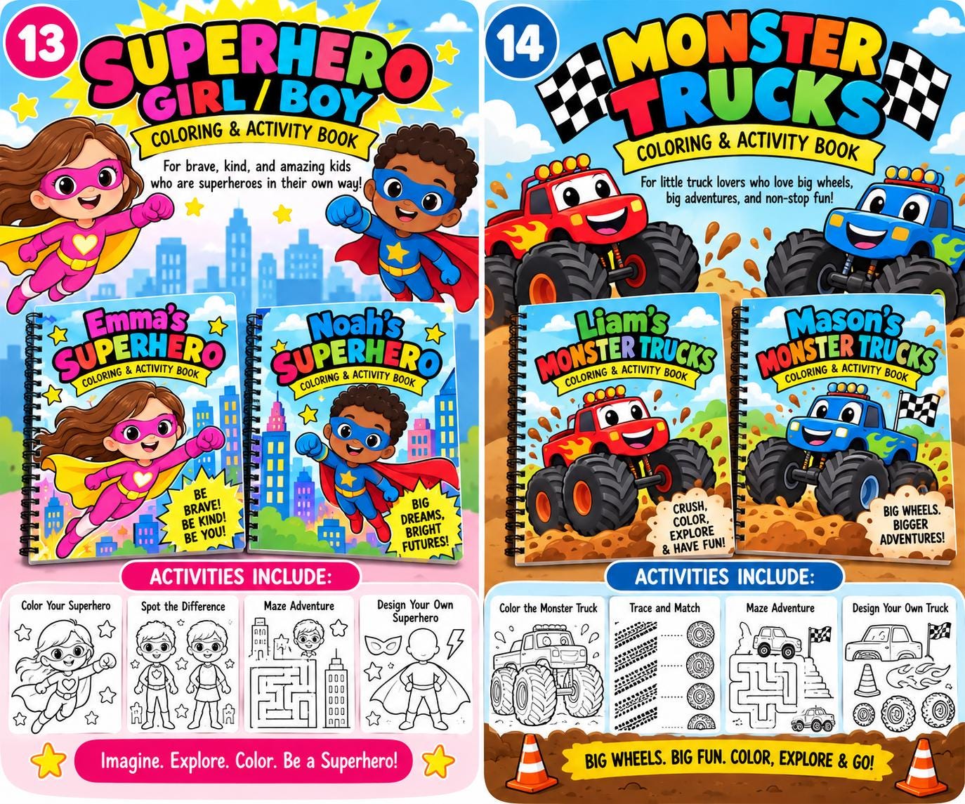 Personalized Children's Coloring Book, Custom Name, Dinosaur Theme (Ages 3-8) - additional view 11