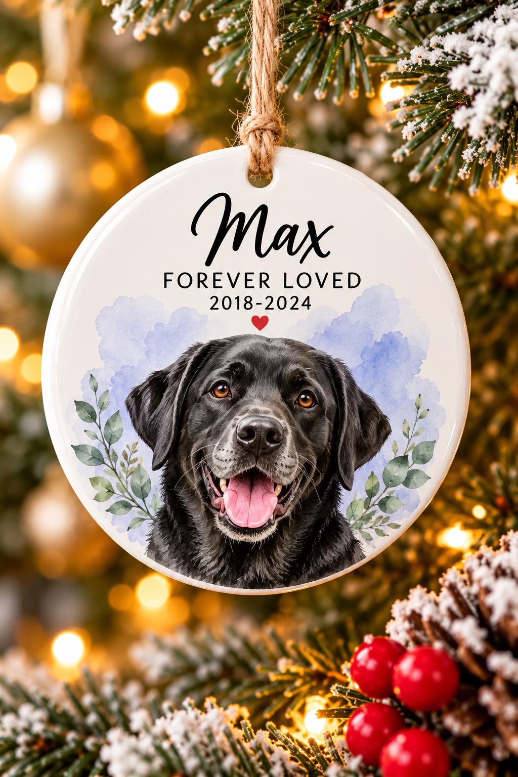 Dog Mom Christmas Gift, Personalized Dog Ornament with Name 2026, Custom Pet Christmas Ornament, Cat Mom Gift - detail view