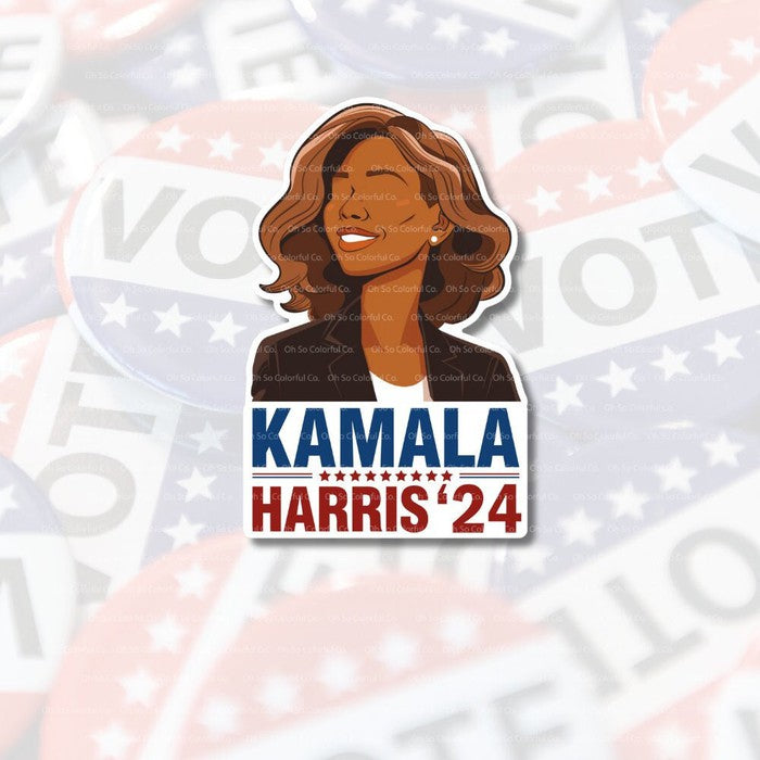 I'm With Her Kamala Harris 2024 Vinyl Sticker, 2024 Election, Democratic 2024 Sticker, Vote Blue, Gift for Her, Feminist Christmas Gift