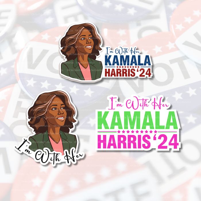 I'm With Her Kamala Harris Sorority Sticker-stickers-OhSoColorfulCo