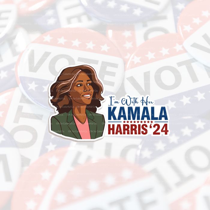 I'm With Her Kamala Harris Sorority Sticker-stickers-OhSoColorfulCo