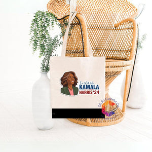 I'm With Her Kamala Harris Tote Bag, Madam President, 2024 Election, AKA Gift, Lets Finish the Job, Harris 2024, AKA Sorority Gift, Divine 9