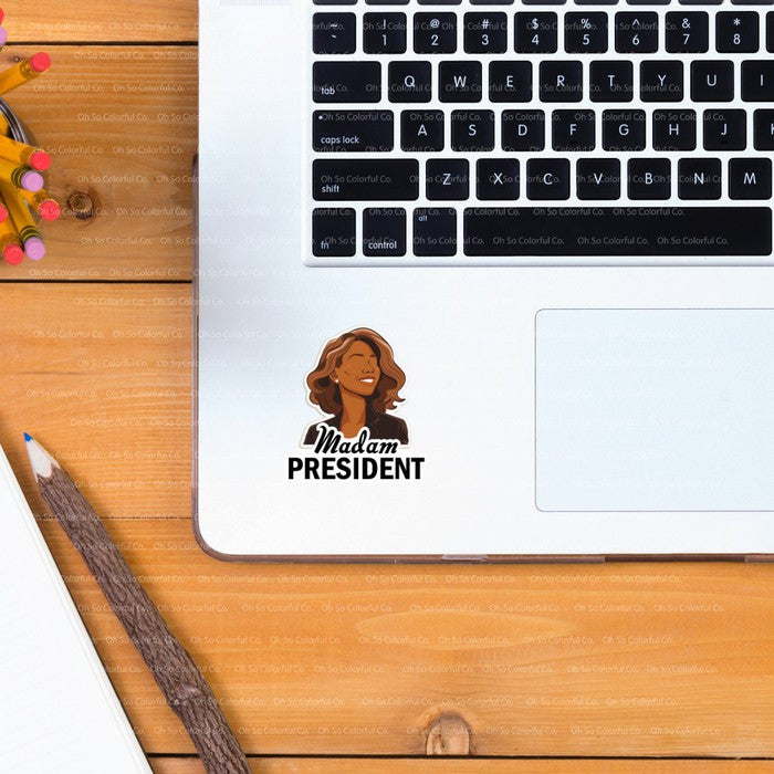 Kamala Harris 2024 Election Sticke Vote Blue Democrat Democratic Sticker Kamala Harris 2024 Madam President Die Cut Sticker Vinyl Sticker feminist gift for he gift for her Im with her kamala womens rights vote blue