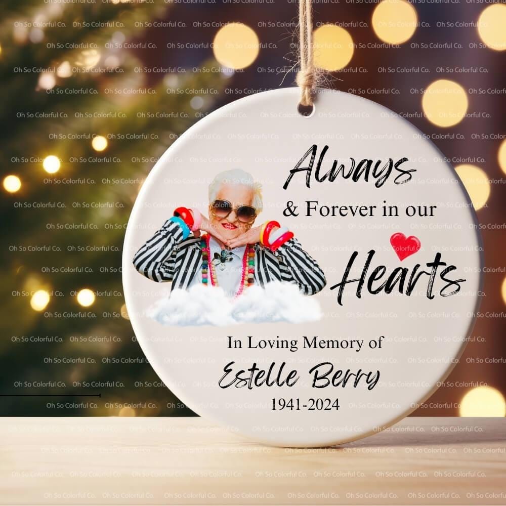 memorial ornament customized ornament custom memorial gift loss of dad gift loss of mom gift funeral ornaments gift for her christmas gift holiday home decor ceramic ornament custom loss ornament photo ornament remembrance gift