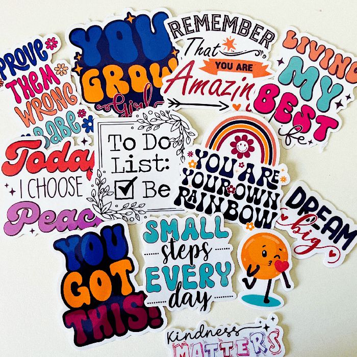 Motivational Quote Sticker Bundle (3-10pcs) - OhSoColorful Co.