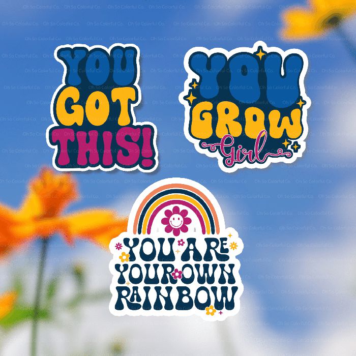 Motivational Quote Sticker Bundle (3-10pcs) - OhSoColorful Co.