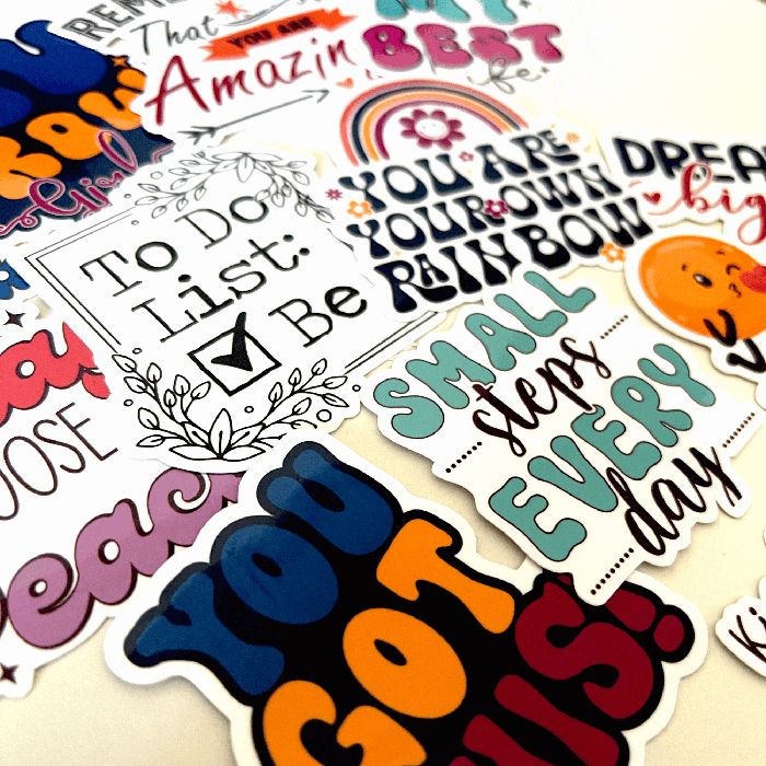 Motivational Quote Sticker Bundle (3-10pcs) - OhSoColorful Co.