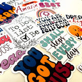 Motivational Quote Sticker Bundle (3-10pcs) - OhSoColorful Co.