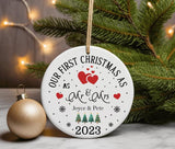 married bauble, together ornament, our first christmas, married ornament, mistletoe ornament, first xmas keepsake, ornament for couples, first married 2023, new couple gift, just married gift, newlywed christmas, married keepsake, together 2023