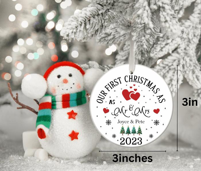 married bauble, together ornament, our first christmas, married ornament, mistletoe ornament, first xmas keepsake, ornament for couples, first married 2023, new couple gift, just married gift, newlywed christmas, married keepsake, together 2023