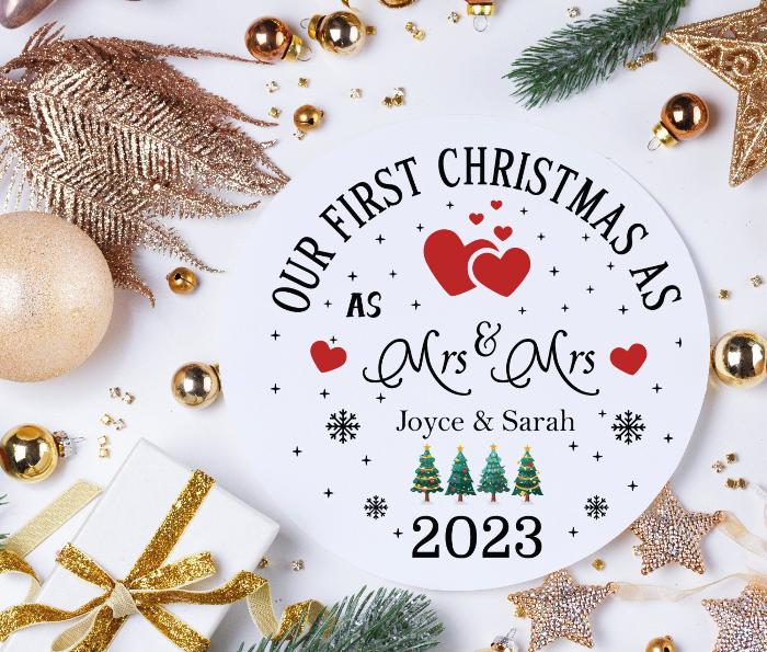 married bauble, together ornament, our first christmas, married ornament, mistletoe ornament, first xmas keepsake, ornament for couples, first married 2023, new couple gift, just married gift, newlywed christmas, married keepsake, together 2023